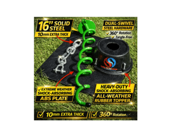 Double Dog Run Tangle-free Two Dog Tie Out Stake