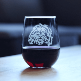 Shih Tzu Face Stemless Wine Glass - Shih Tzu Dog Gifts