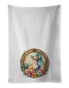 Chihuahua and Flowers Kitchen Towel Set of 2 White Dish Towels Decorative Bathroom Hand towel for Hand, Face, Hair, Yoga, Tea, Dishcloth, 19 X 28", Wh