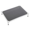 Elevated Dog Bed for Large Dogs, Portable Raised Dog Cot with Aluminum Tube Metal Frame and Breathable Textilene Mesh, Indoor & Outdoor Pet Cooling Ra