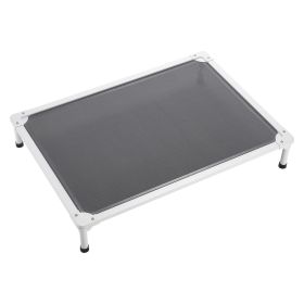 Elevated Dog Bed for Large Dogs, Portable Raised Dog Cot with Aluminum Tube Metal Frame and Breathable Textilene Mesh, Indoor & Outdoor Pet Cooling Ra