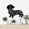 "Black Iron Dachshund Dog Metal Wall Art – Modern Home & Outdoor Decor for Living Room, Bedroom, Bathroom, Garden, Patio | Waterproof, Rustproof & Dur