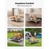 Elevated Dog Bed for Large Dogs, Portable Raised Dog Cot with Aluminum Tube Metal Frame and Breathable Textilene Mesh, Indoor & Outdoor Pet Cooling Ra