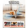 Elevated Dog Bed for Large Dogs, Portable Raised Dog Cot with Aluminum Tube Metal Frame and Breathable Textilene Mesh, Indoor & Outdoor Pet Cooling Ra