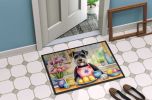 NEW Decorating Easter Schnauzer Doormat Front Door Mat Indoor Outdoor Rugs for Entryway, Non Slip Washable Low Pile, 18H X 27W