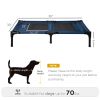 Cooling Elevated Dog Bed 36x30 Portable Raised Cot Washable Mesh Large Dogs Blue