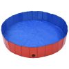 Dog Swimming Pool Red PVC 63 x 11.8 in Foldable