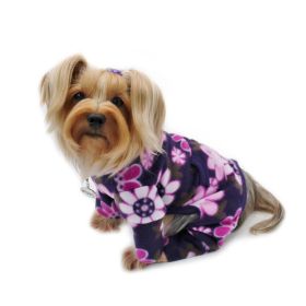 Midnight Garden Fleece Turtleneck Pajamas (Color: Violet, Size: L)
