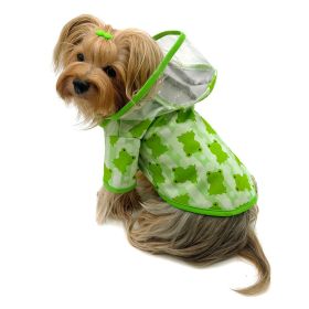 Clear View Froggy Raincoat with Fleece Lining and Detachable Hood (Color: Blue, Size: L)