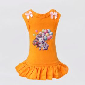 Party Girl Dog Dress (Color: ORANGE, Size: SM)