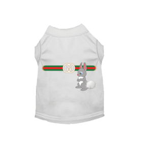 Gucchewi Bunny- Dog Shirt (Color: White, Size: small)