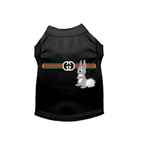 Gucchewi Bunny- Dog Shirt (Color: Black, Size: 2X Large)