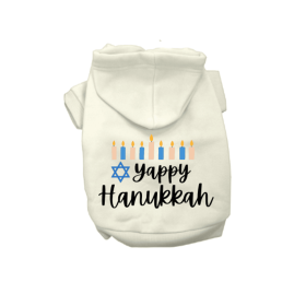 Yappy Hanukkah- Dog Hoodie (Color: Blue, Size: small)