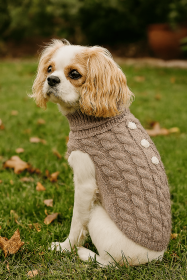Pumpkin Pie Pearl Knit Dog Sweater (Size: small)