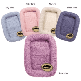 Slumber Pet Sherpa Crate Bed (Color: Light Blue, Size: small)