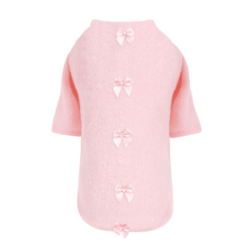 Dainty Bow Sweater (Color: Peach, Size: LG)