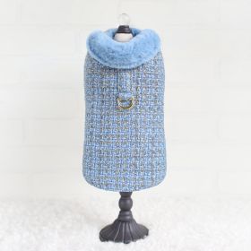 Chantel Tweed Dog Coat (Color: Blue, Size: SM)