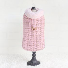 Chantel Tweed Dog Coat (Color: Pink, Size: SM)
