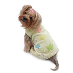 Ultra Plush Colorful Stars Front Sleeveless Pajamas (Color: Yellow, Size: S)