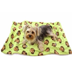 Silly Monkey Ultra-Plush Blanket (Color: Lime, Size: 30" x 20")