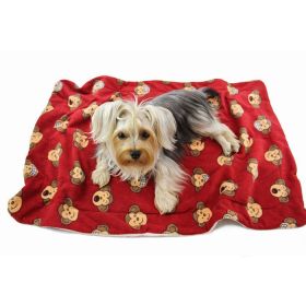 Silly Monkey Ultra-Plush Blanket (Color: Burgundy, Size: 50" x 30")