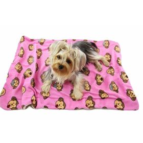 Silly Monkey Ultra-Plush Blanket (Color: Pink, Size: 30" x 20")