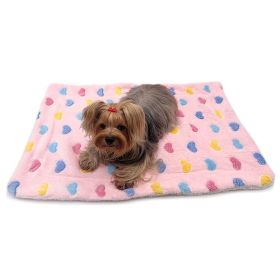 Ultra Plush Colorful Hearts Blanket (Color: Pink, Size: 50" x 30")