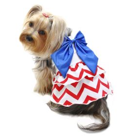 Patriotic Red/White/Blue Large Bow Sundress (Color: Red/White/Blue, Size: S)