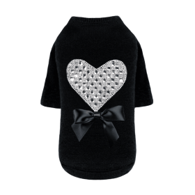 Oh my Heart Dog Sweater (Color: Black, Size: XS)