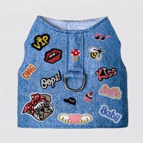 Rebel Dog Harness (Color: Denim, Size: LG)