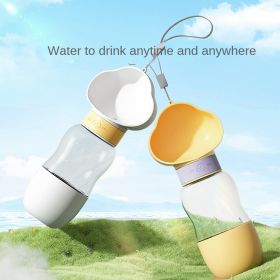 Dog out water bottle dog kettle portable accompanying water bottle dog walking water bottle pet drinking water feeding water dispenser supplies (Colour: Common to cats and dogs, Size: Cloud purple trumpet -350ml)