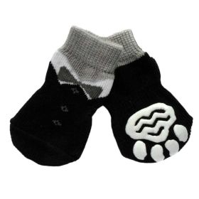 4 Pcs Cute Puppy Cat Socks Knitted Pet Socks Dog Paw Protection Poodle Teddy Socks, (Color: Black Suit)