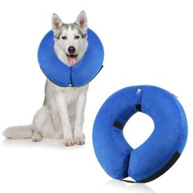 Soft Dog Cone Collar for After Surgery - Inflatable Dog Neck Donut Collar - Elizabethan Collar for Dogs Recovery (Colour: CQLQ08 black white dot, Size: L)