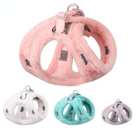 Soft and Warm Dog Harness and Leash Set - Winter Plush Dog Vest Harness with Reflective Bands (Colour: Set, Specifications (length * width): XS)