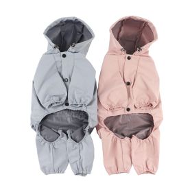 Pet dog clothing waterproof breathable reflective clothing small dog raincoat; Light reflecting strip (Colour: Blue, Size: XL)