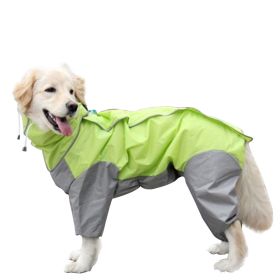 A Raincoat for all small and large dogs; Pet raincoat Medium large dog Golden hair Samo Alaska waterproof four foot raincoat Dog hooded raincoat (Colour: red, Size: 16)