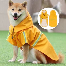 large and small dog raincoat cloak type reflective strip pet raincoat windproof rainproof dog hooded raincoat (Colour: orange, Size: L (3-5kg))