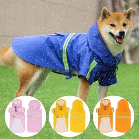 Pet raincoat for large and small dog; PU waterproof big dog raincoat; outdoor reflective dog raincoat (Colour: orange, Size: 4XL)