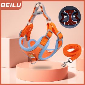 dog Harnesses and dog leash set; Pet Chest Strap Vest Dog Strap Small Dog Rope Wholesale Reflective Dog Towing Rope (Colour: red, Specification (L * W): S)