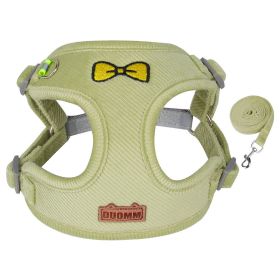 dog Harnesses and dog leash set; Pet Traction Rope Vest Pet Chest Strap Small and Medium Dog Strap Reflective Dog Walking Rope Wholesale (Colour: green, Specification (L * W): M)