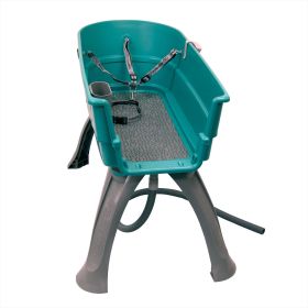 Booster Bath Elevated Dog Bath and Grooming Center Large Teal 45" x 21.25" x 15" (Color: Teal, Size: large)