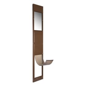 Dog Door for Sliding Glass Door, Adjustable Height, Aluminum Alloy Frame with Metal Rotating Hinges, Lock Design (Size: 75 7/8 To 80 11/16 Inch)