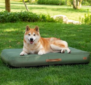 Outdoor Inflatable Dog Bed for Medium Dogs, Winter Outdoor Travel Dogs Met with Removeable Cover (Size: L-36x27 inch)