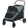 Dog Stroller for Large Dogs Up to 66 LBS with All-Terrain Spring Suspension, 8-Position Adjustable Handle