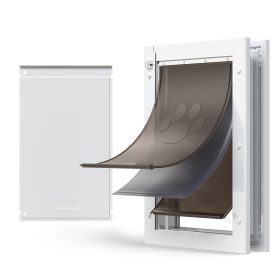 Pet Door, with Three Magnetic Flaps and Metal Frame, Strong and Weatherproof Dog Door for Interior and Exterior Doors, Easy to Install (Size: large)