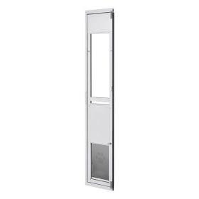 Dog Door for Sliding Glass Door, 75 7/8" to 80 11/16" Adjustable Height, Aluminum Alloy Frame with Flap, Lock Design, for Sized Dogs (Size: large)