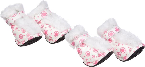 Fashion Plush Premium Fur-Comfort Pvc Waterproof Supportive Pet Shoes (Size: small)