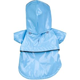 Baby Blue Pvc Waterproof Adjustable Pet Raincoat (Size: small)