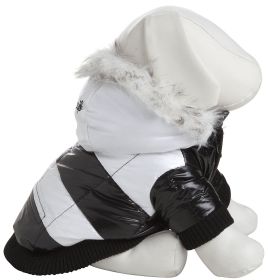 Fashion Striped Ultra-Plush Pet Parka Coat (Size: medium)