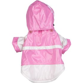 Two-Tone Pvc Waterproof Adjustable Pet Raincoat (Size: medium)